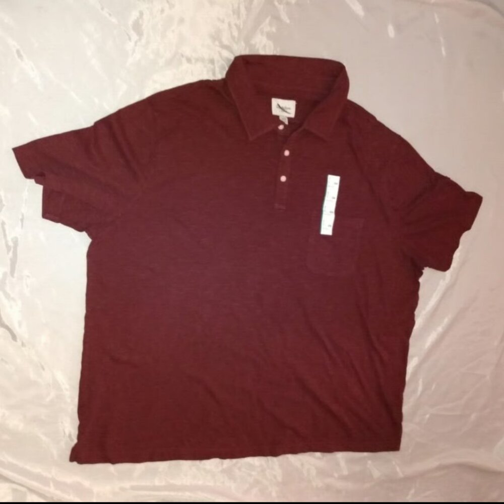 Men's 3X Pomegranate burgundy 3 button up polo shirt